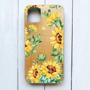 Дерев'яний чохол на iPhone 11 Pro Max (6,5) :: Соняхи (принт 288)