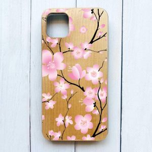 Дерев'яний чохол на iPhone 11 Pro Max (6,5) :: Квітуча сакура (принт 282)