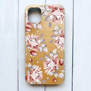 Дерев'яний чохол на iPhone 11 Pro Max (6,5) :: Фон Троянди (принт 273)