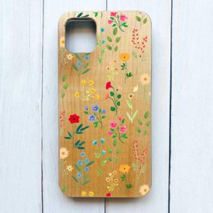 Дерев'яний чохол на iPhone 11 Pro Max (6,5) :: Квітковий фон (принт 269)