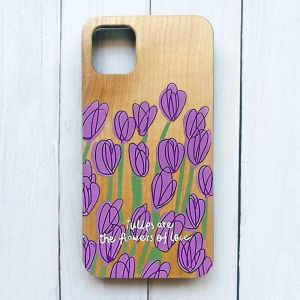 Дерев'яний чохол на iPhone 11 Pro Max (6,5) :: Тюльпани (принт 265)