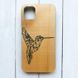 Дерев'яний чохол на iPhone 11 Pro Max (6,5) :: Колібрі (принт 122)