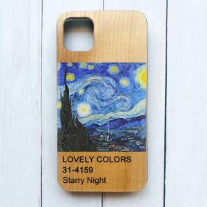 Дерев'яний чохол на iPhone 11 Pro Max (6,5) :: Зоряна ніч (принт 74)