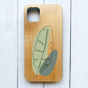 Дерев'яний чохол на iPhone 11 Pro Max (6,5) :: Листочок (принт 65)