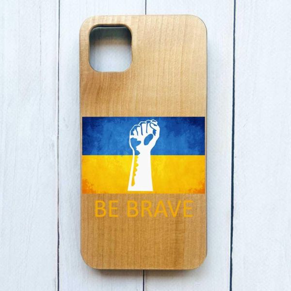 Дерев'яний чохол на iPhone 11 Pro Max (6,5) :: Мужність Україна (патріотичний принт 42)