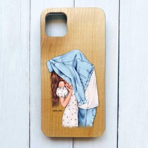 Дерев'яний чохол на iPhone 11 Pro Max (6,5) :: Поцілунок (принт 33)