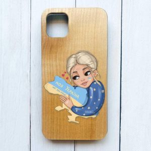 Дерев'яний чохол на iPhone 11 Pro Max (6,5) :: Моя Україна (патріотичний принт 24)