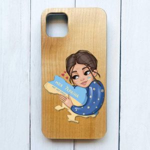 Дерев'яний чохол на iPhone 11 Pro Max (6,5) :: Моя Україна (патріотичний принт 2)