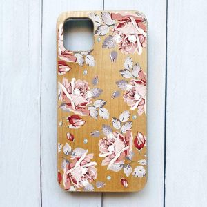 Дерев'яний чохол на iPhone 12 / 12 Pro (6.1) :: Фон Троянди (принт 273)