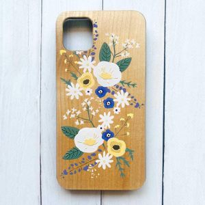 Дерев'яний чохол на iPhone 12 / 12 Pro (6.1) :: Квіти. Акварель (принт 271)