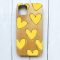 Дерев'яний чохол на iPhone 12 / 12 Pro (6.1) :: Сердечка жовті (принт 259)