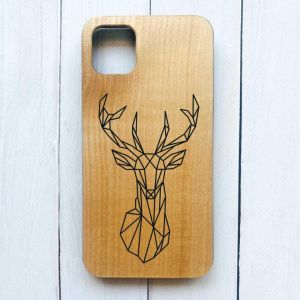 Дерев'яний чохол на iPhone 12 / 12 Pro (6.1) :: Олень (принт 128)