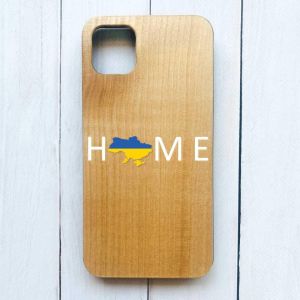 Дерев'яний чохол на iPhone 12 / 12 Pro (6.1) :: Дім Україна (патріотичний принт 73)