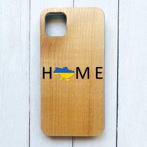 Дерев'яний чохол на iPhone 12 / 12 Pro (6.1) :: Дім Україна (патріотичний принт 72)
