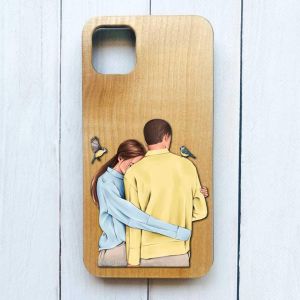 Дерев'яний чохол на iPhone 12 / 12 Pro (6.1) :: Українська пара (патріотичний принт 14)