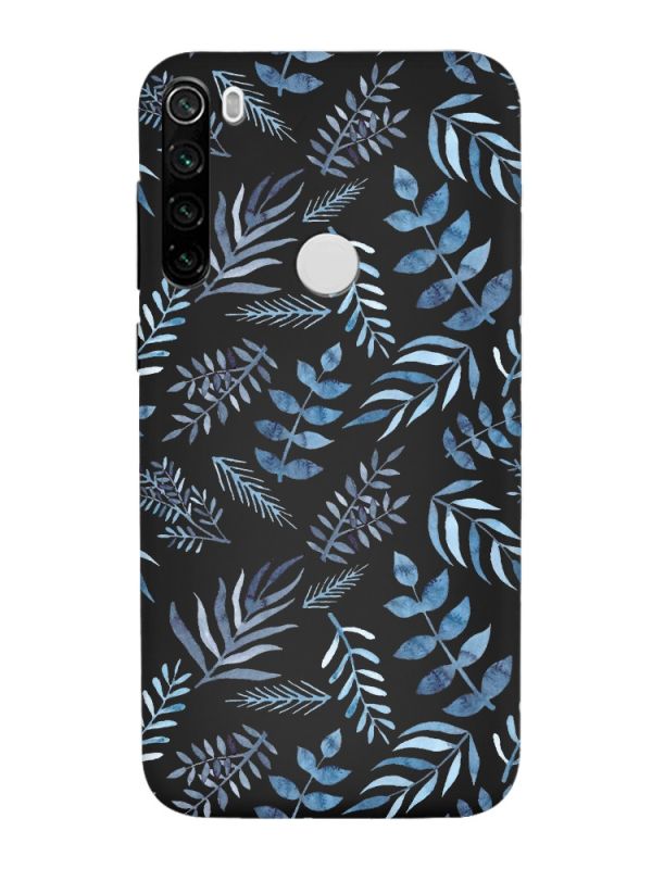 Матовий чорний чохол на Xiaomi Redmi Note 8T :: Рослинний фон (принт 276)