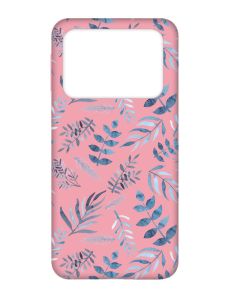 Матовий рожевий чохол на Xiaomi Poco X4 Pro 5G :: Рослинний фон (принт 276)