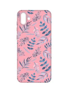 Матовий рожевий чохол на Samsung Galaxy A04 :: Рослинний фон (принт 276)