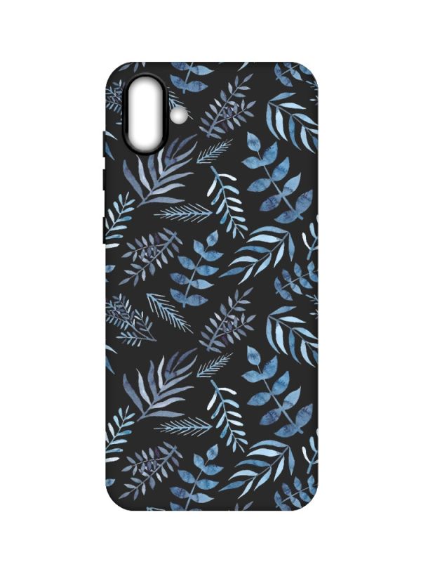 Матовий чорний чохол на Samsung Galaxy A04 :: Рослинний фон (принт 276)
