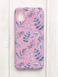 Матовий рожевий чохол на Samsung Galaxy A04E/A042 :: Рослинний фон (принт 276)