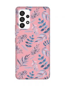 Матовий рожевий чохол на Samsung Galaxy A53 4G/5G :: Рослинний фон (принт 276)