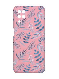 Матовий рожевий чохол на Samsung Galaxy A12 :: Рослинний фон (принт 276)