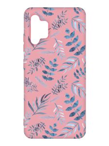 Матовий рожевий чохол на Samsung Galaxy A32 :: Рослинний фон (принт 276)