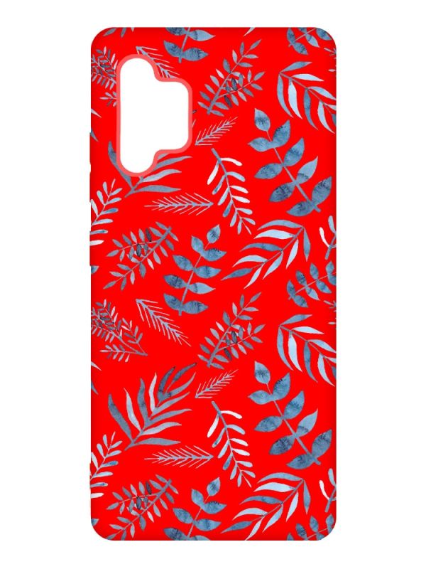Матовий червоний чохол на Samsung Galaxy A32 :: Рослинний фон (принт 276)