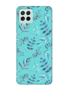 Матовий бірюзовий чохол на Samsung Galaxy A22 4G/ M32/ M22 :: Рослинний фон (принт 276)