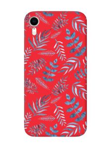 Матовий червоний чохол на Apple iPhone XR :: Рослинний фон (принт 276)