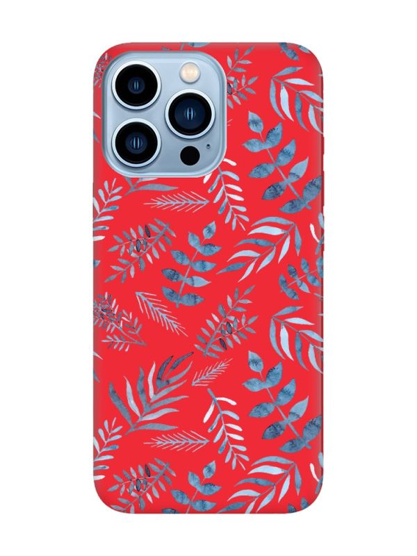 Матовий червоний чохол на Apple iPhone 13 Pro Max :: Рослинний фон (принт 276)