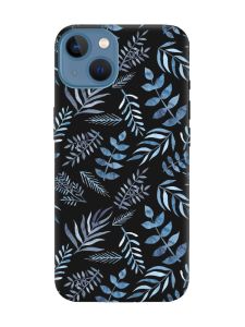 Матовий чорний чохол на Apple iPhone 13 :: Рослинний фон (принт 276)