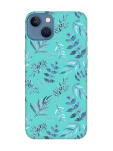 Матовий бірюзовий чохол на Apple iPhone 13 :: Рослинний фон (принт 276)