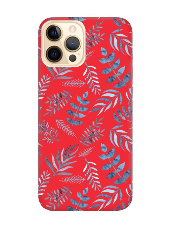 Матовий червоний чохол на Apple iPhone 12 Pro Max :: Рослинний фон (принт 276)