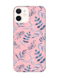 Матовий рожевий чохол на Apple iPhone 12 / 12 Pro (6.1) :: Рослинний фон (принт 276)