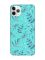 Матовий бірюзовий чохол на iPhone 11 Pro Max (6.5) :: Рослинний фон (принт 276)