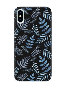 Матовий чорний чохол на iPhone X / Xs :: Рослинний фон (принт 276)