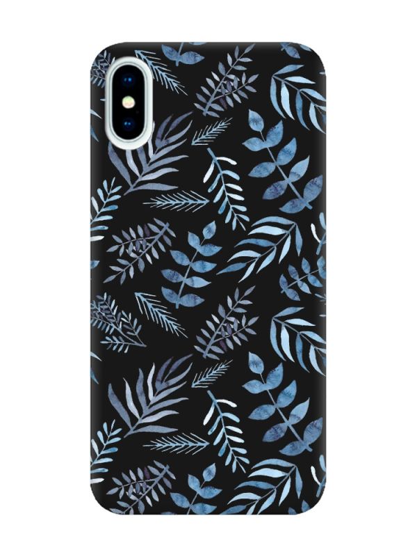 Матовий чорний чохол на iPhone X / Xs :: Рослинний фон (принт 276)