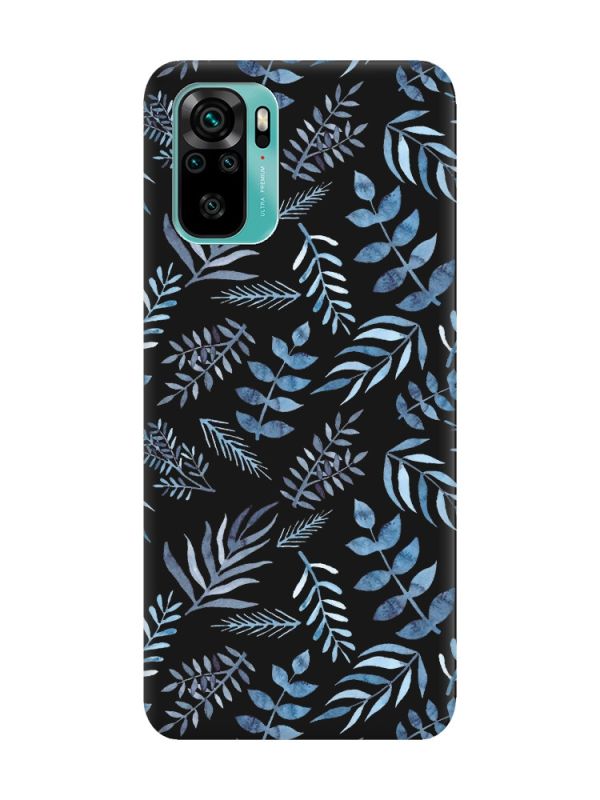 Матовий чорний чохол на Xiaomi Redmi Note 10 / Note 10s :: Рослинний фон (принт 276)