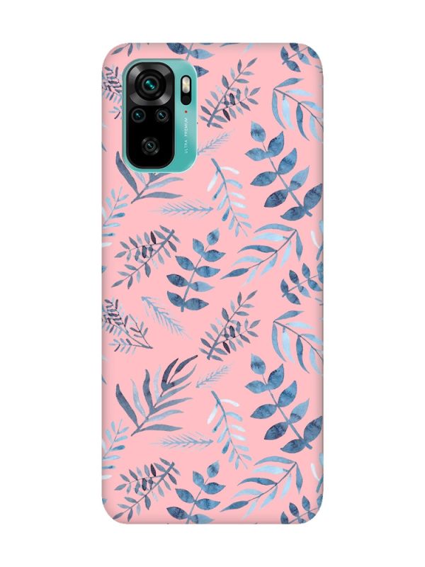 Матовий рожевий чохол на Xiaomi Redmi Note 10 / Note 10s :: Рослинний фон (принт 276)