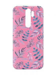 Матовий рожевий чохол на Xiaomi Redmi Note 8 Pro :: Рослинний фон (принт 276)