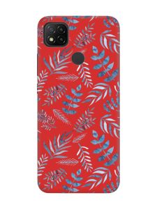 Матовий червоний чохол на Xiaomi Redmi 9C/10A :: Рослинний фон (принт 276)