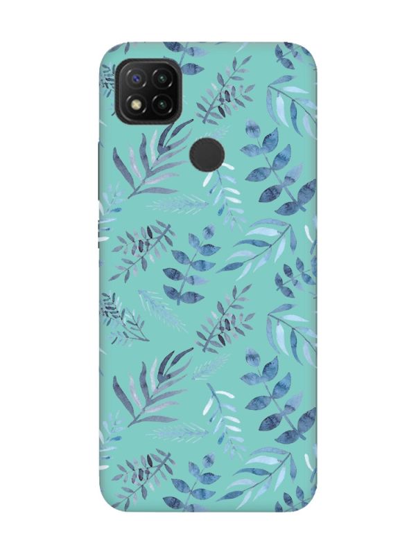 Матовий бірюзовий чохол на Xiaomi Redmi 9C/10A :: Рослинний фон (принт 276)