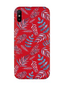 Матовий червоний чохол на Xiaomi Redmi 9A :: Рослинний фон (принт 276)
