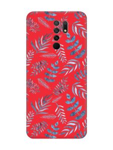 Матовий червоний чохол на Xiaomi Redmi 9 :: Рослинний фон (принт 276)