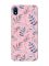 Матовий рожевий чохол на Xiaomi Redmi 7A :: Рослинний фон (принт 276)