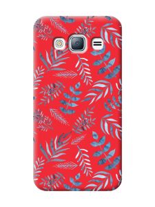 Матовий червоний чохол на Samsung Galaxy J3 / J310 :: Рослинний фон (принт 276)