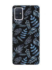 Матовий чорний чохол на Samsung Galaxy A71 / A715 :: Рослинний фон (принт 276)