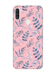 Матовий рожевий чохол на Samsung Galaxy A11 :: Рослинний фон (принт 276)