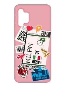 Матовий рожевий чохол на Samsung Galaxy A32 :: Подорожі. Італія (принт 325)